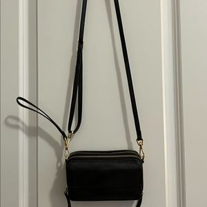 Vera Bradley black leather wristlet/purse